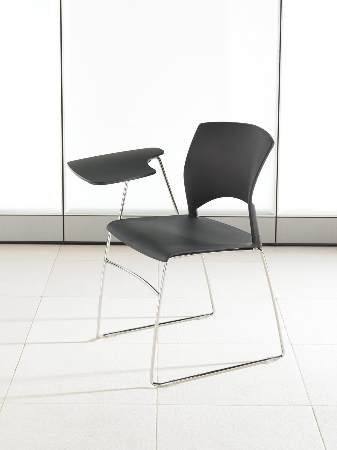 lowvolumestackingchair34viewebonyshelltabletarmtif Office